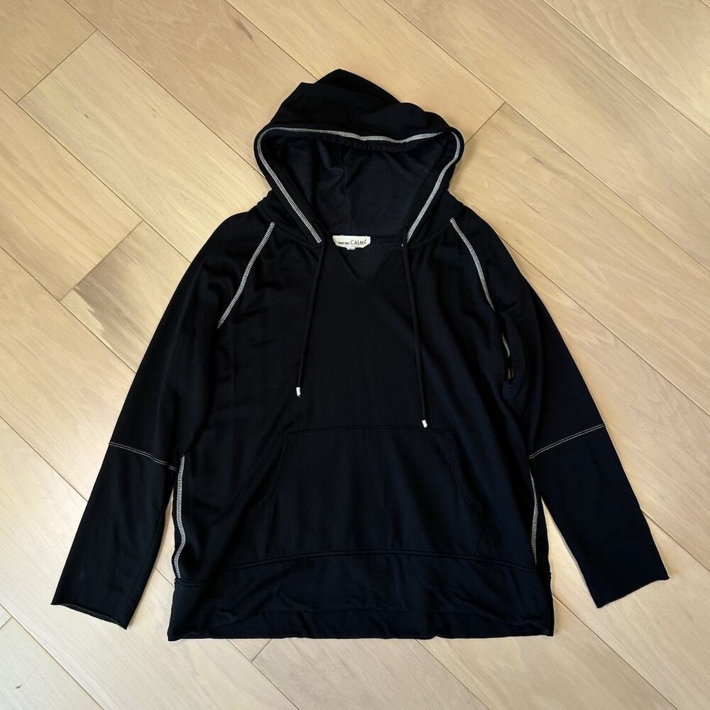 Johnny Was Calme Hoodie Black Long Sleeve Women’s Large